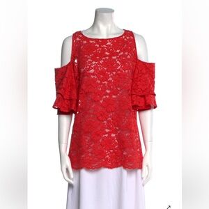 Anne Fontaine Lace Pattern Scoop Neck Blouse
Size: XL